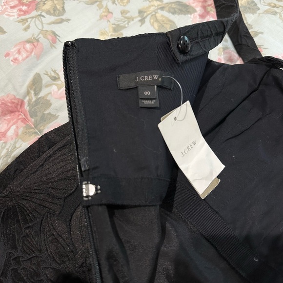 J. CREW Convertible Strap Embossed Floral Black Dress NWT - Picture 10 of 15
